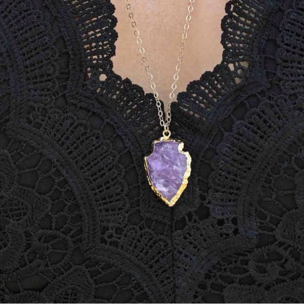 I Believe in Magic Amethyst Gold-Plated Pendant Necklace - 18 Inch Chain